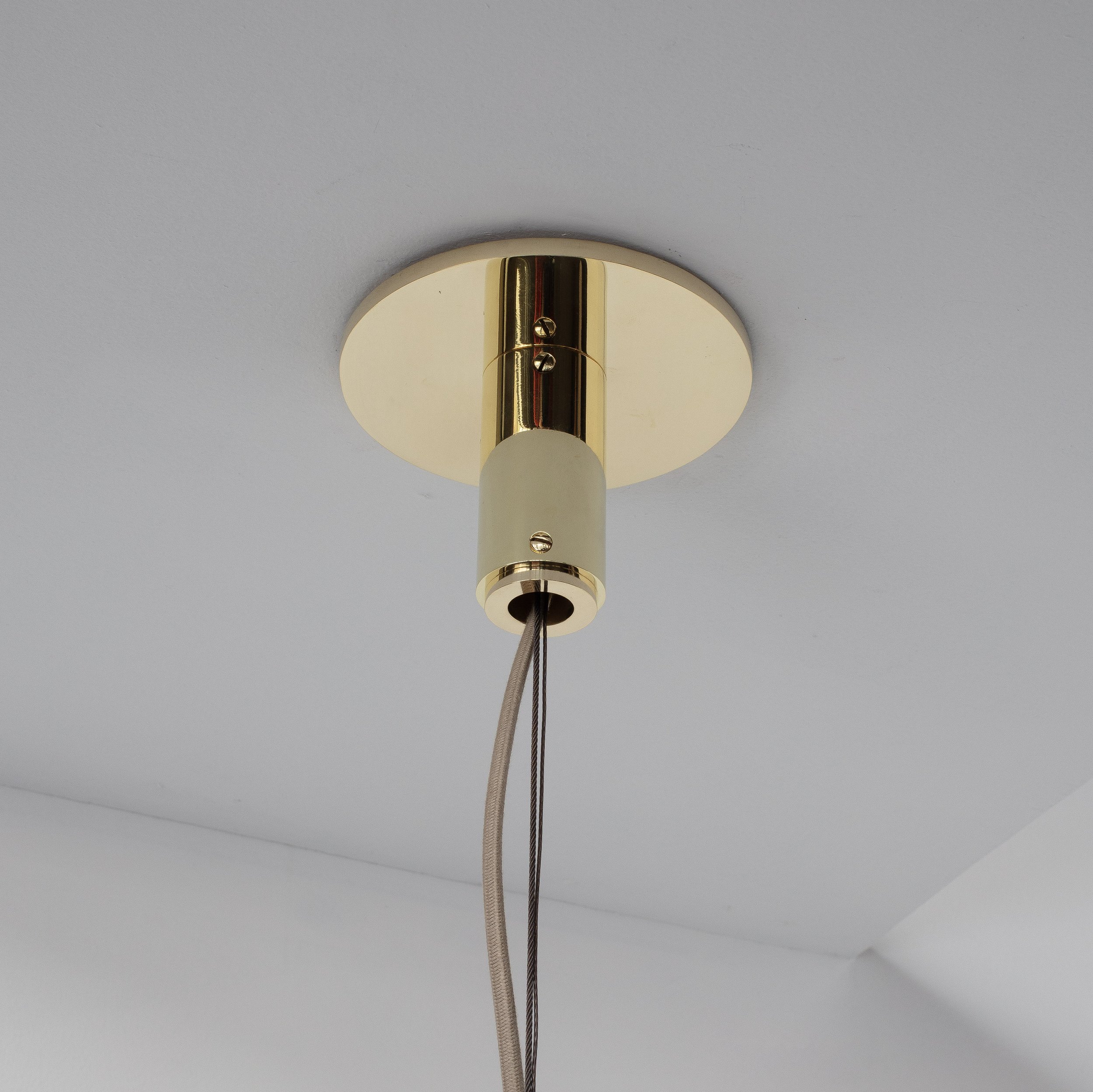 SERIES 03 SMALL PENDANT - POLISHED UNLACQUERED BRASS - GOATSKIN